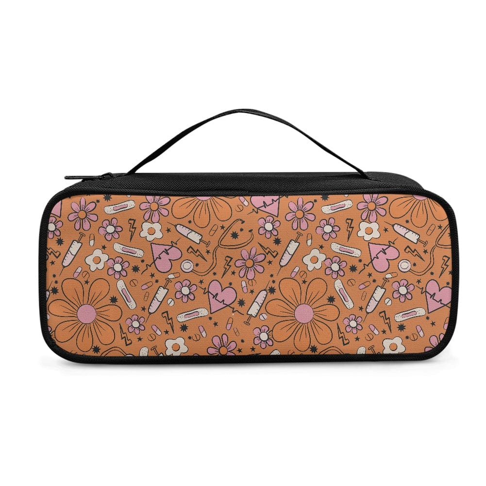 Stethoscope Orange Sunflower Storage Bag