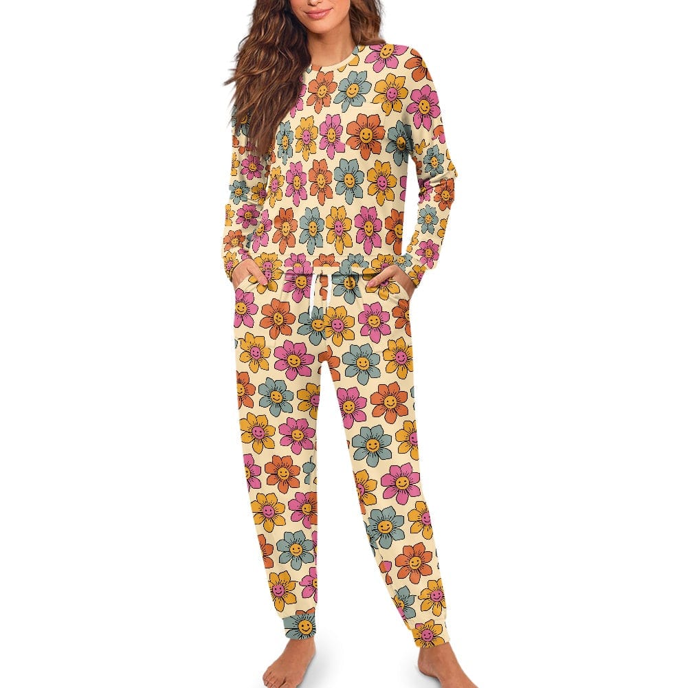 Women's Floral Drawstring Pajamas Set