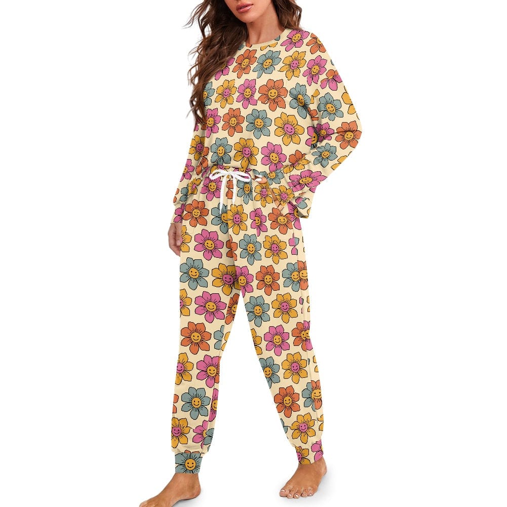 Women's Floral Drawstring Pajamas Set