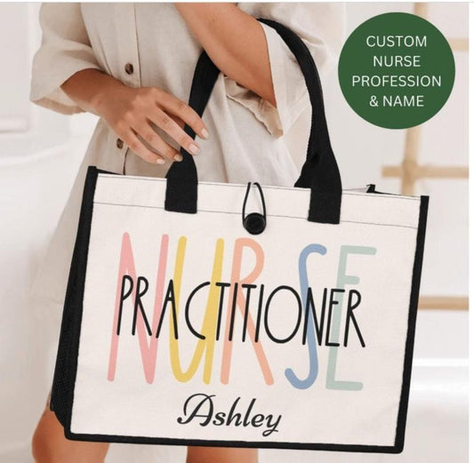 Custom Nurse Premium Canvas Tote Bag