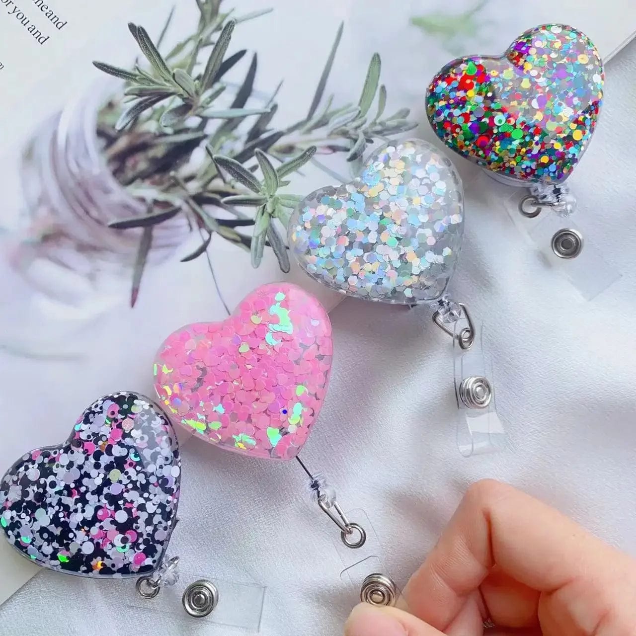 Heart Retractable Badge Reel Lanyards