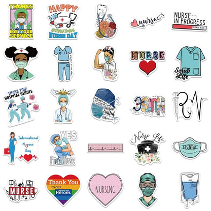 Nurse Stickers Waterproof Pharmacist Decals for Water Bottle Laptop Luggage Car Fridge Graffiti Sticker