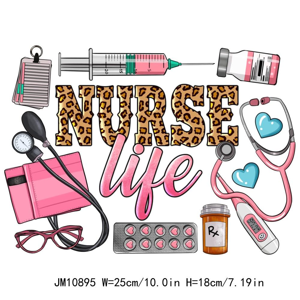 Nurse Coffee Cups Western Nurse Life Decals Iron On Medical Equipment DTF Transfers Ready To Press For Bag Clothing - Thumbedtreats