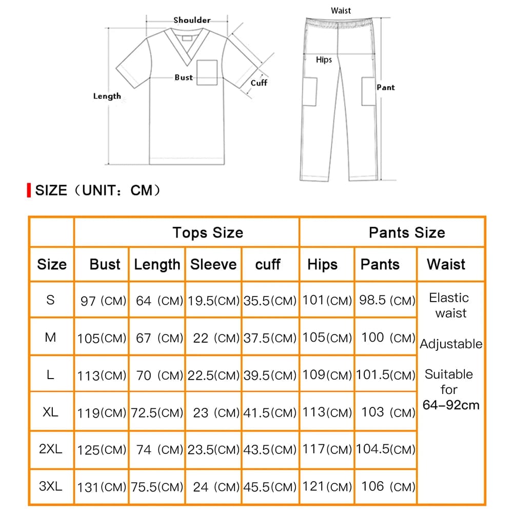 Men's Scrubs Medical Uniform Lab Set