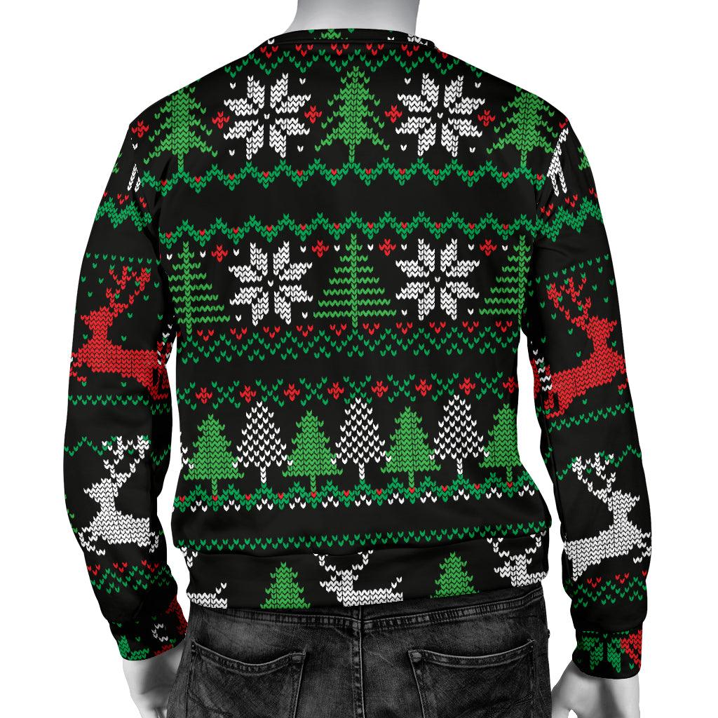 Ugly Christmas Red Green Black Men's Sweater - Thumbedtreats