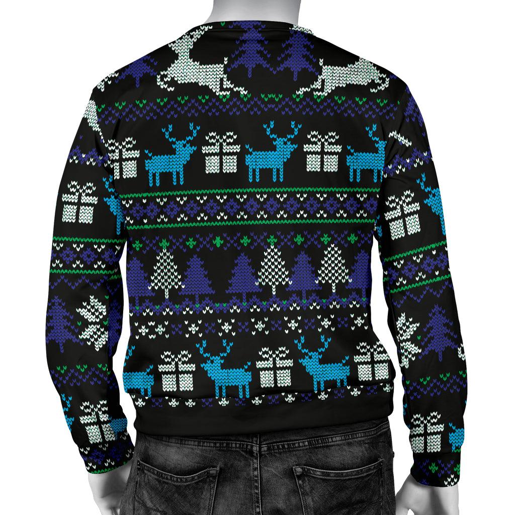 Ugly Christmas Black Purple and Blue Men's Sweater - Thumbedtreats