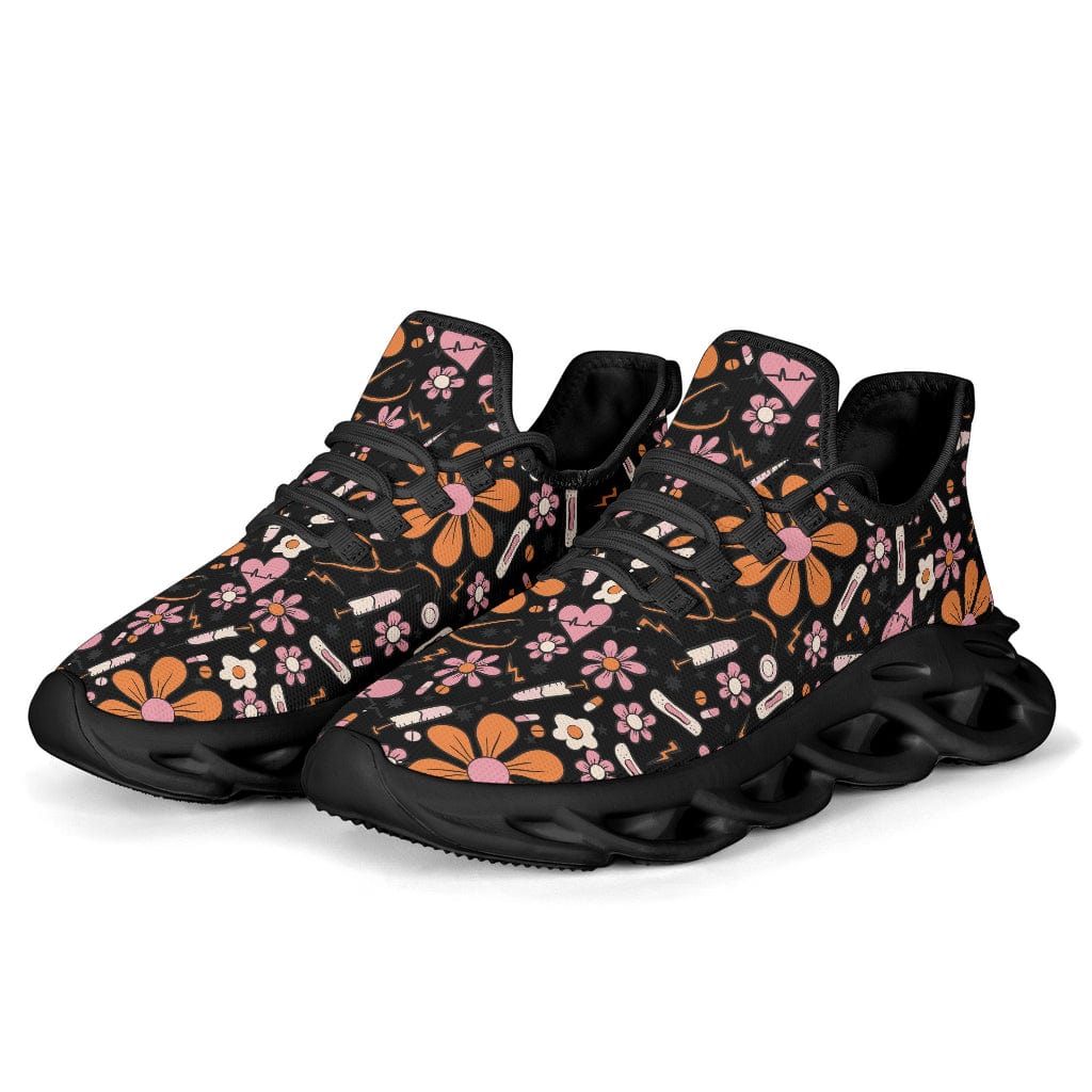 Nurse Floral Stethoscope Sneakers