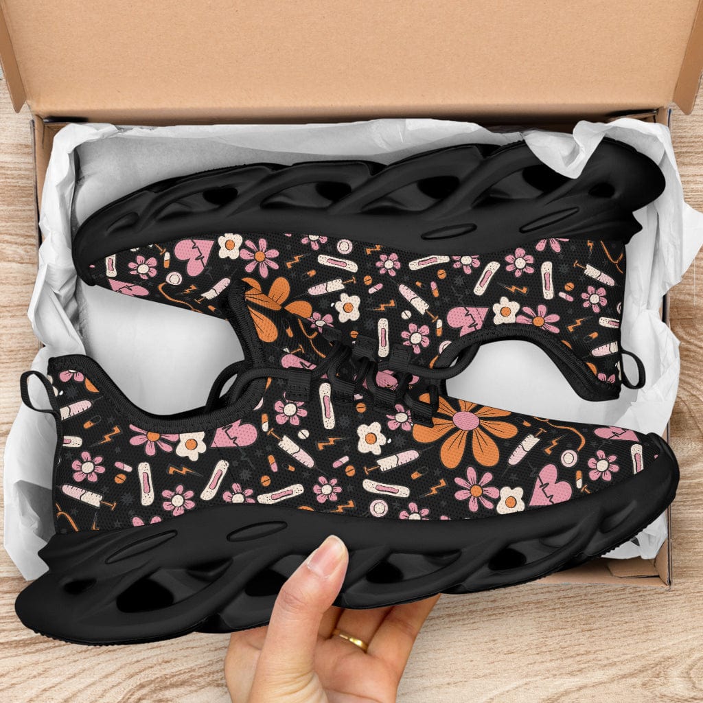 Nurse Floral Stethoscope Sneakers