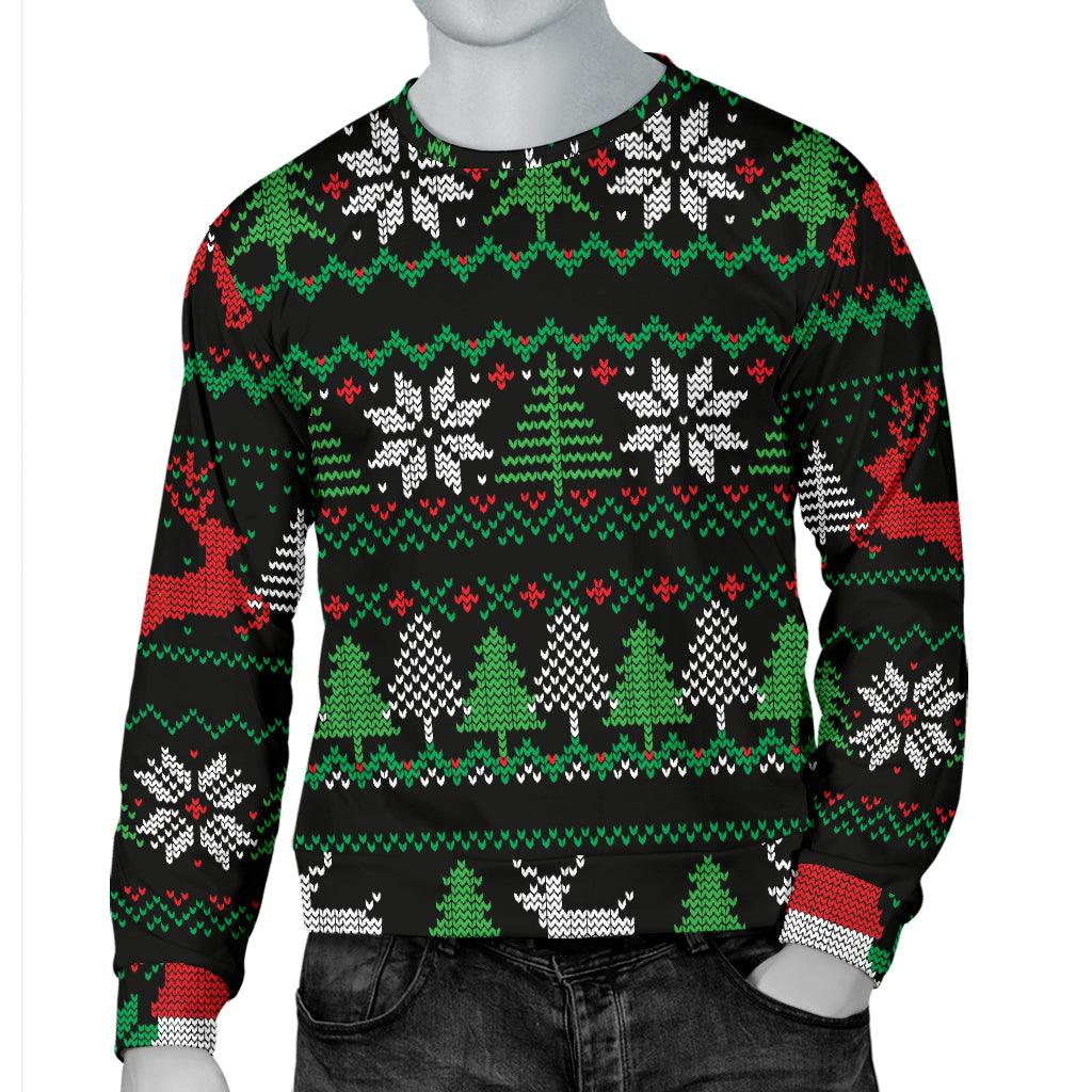 Ugly Christmas Red Green Black Men's Sweater - Thumbedtreats