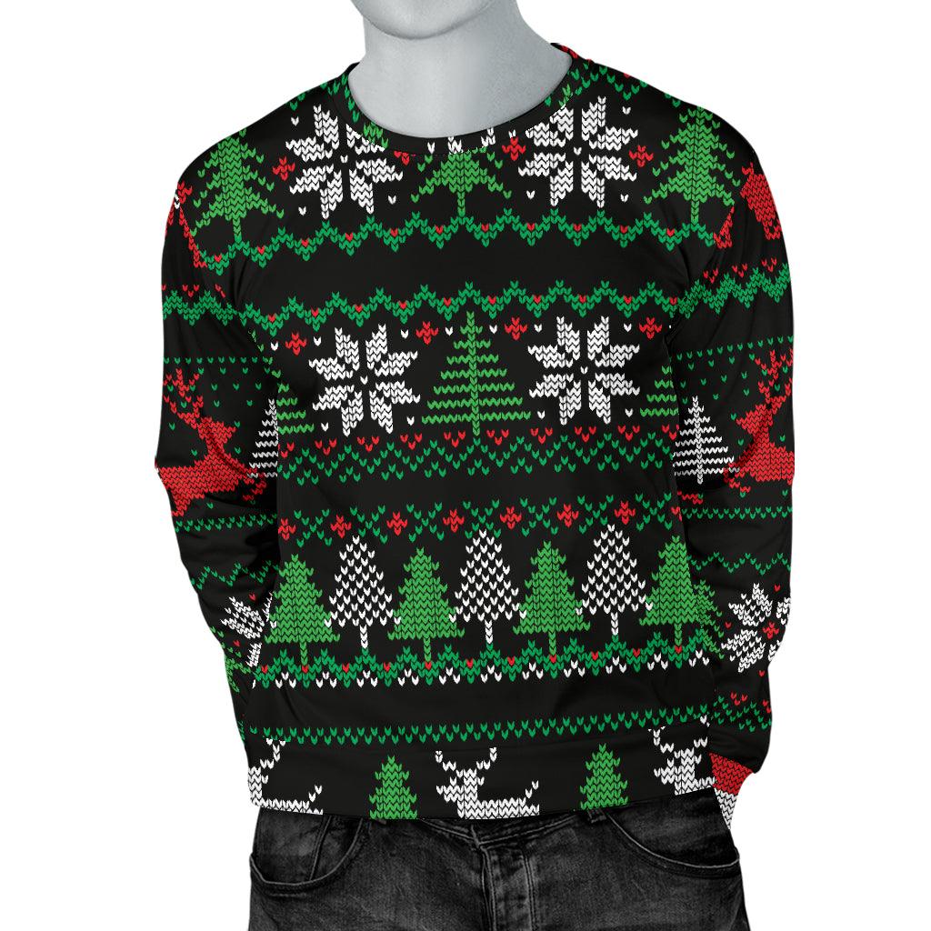 Ugly Christmas Red Green Black Men's Sweater - Thumbedtreats