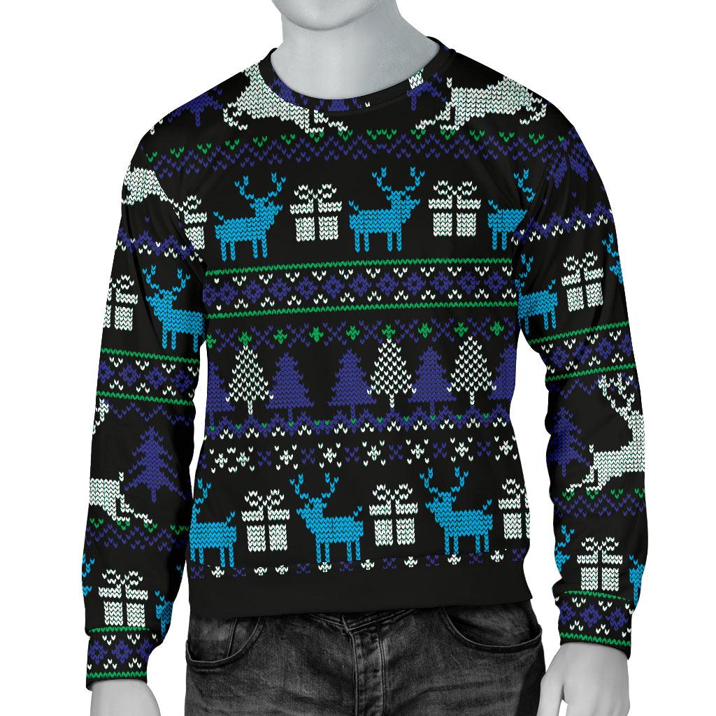 Ugly Christmas Black Purple and Blue Men's Sweater - Thumbedtreats